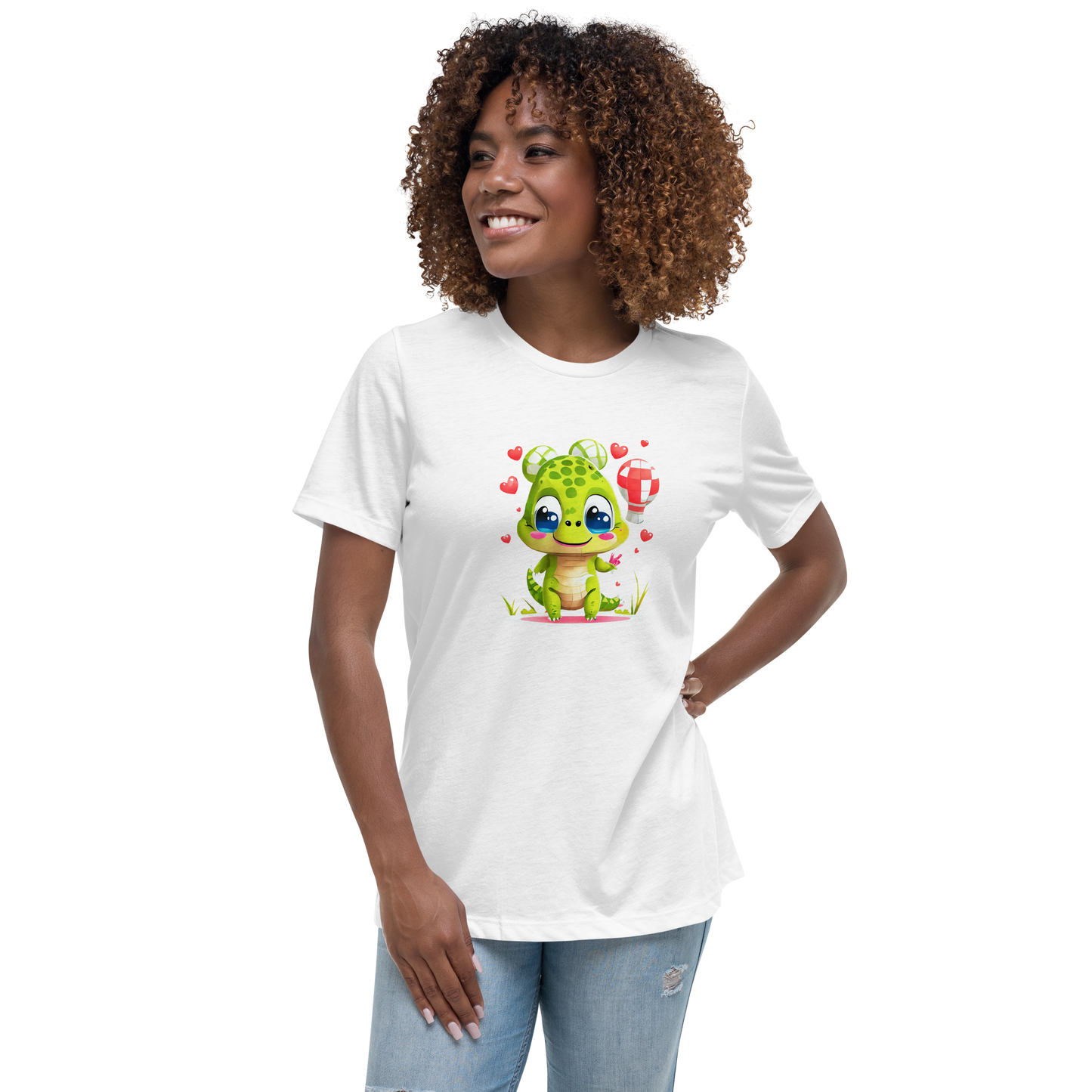 Women's Relaxed T-Shirt - Cute green Kawaii